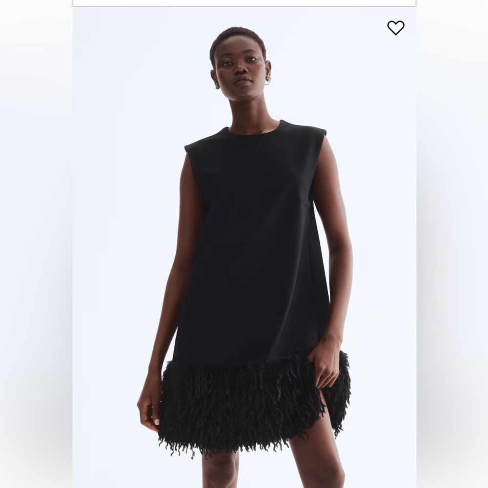 New H&M Fringe-Hem Mini Dress - Picture 1 of 5